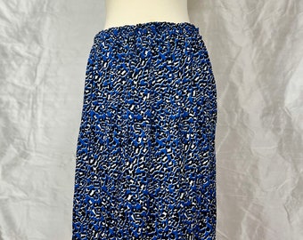 Blue Leopard Print Skirt Size Small