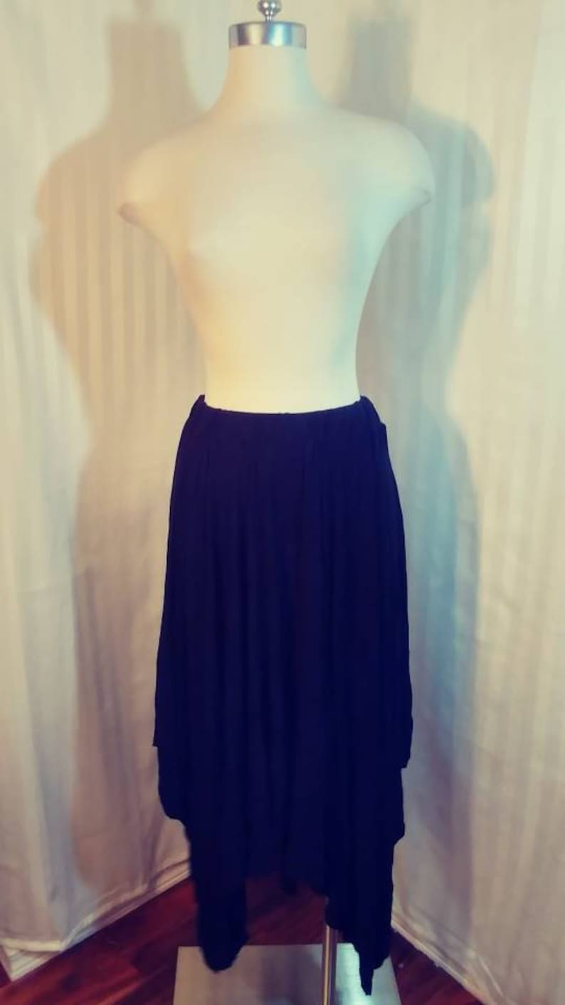 Black Knit Cotton Full Skirt Size medium to large 28 to 40 inch wide