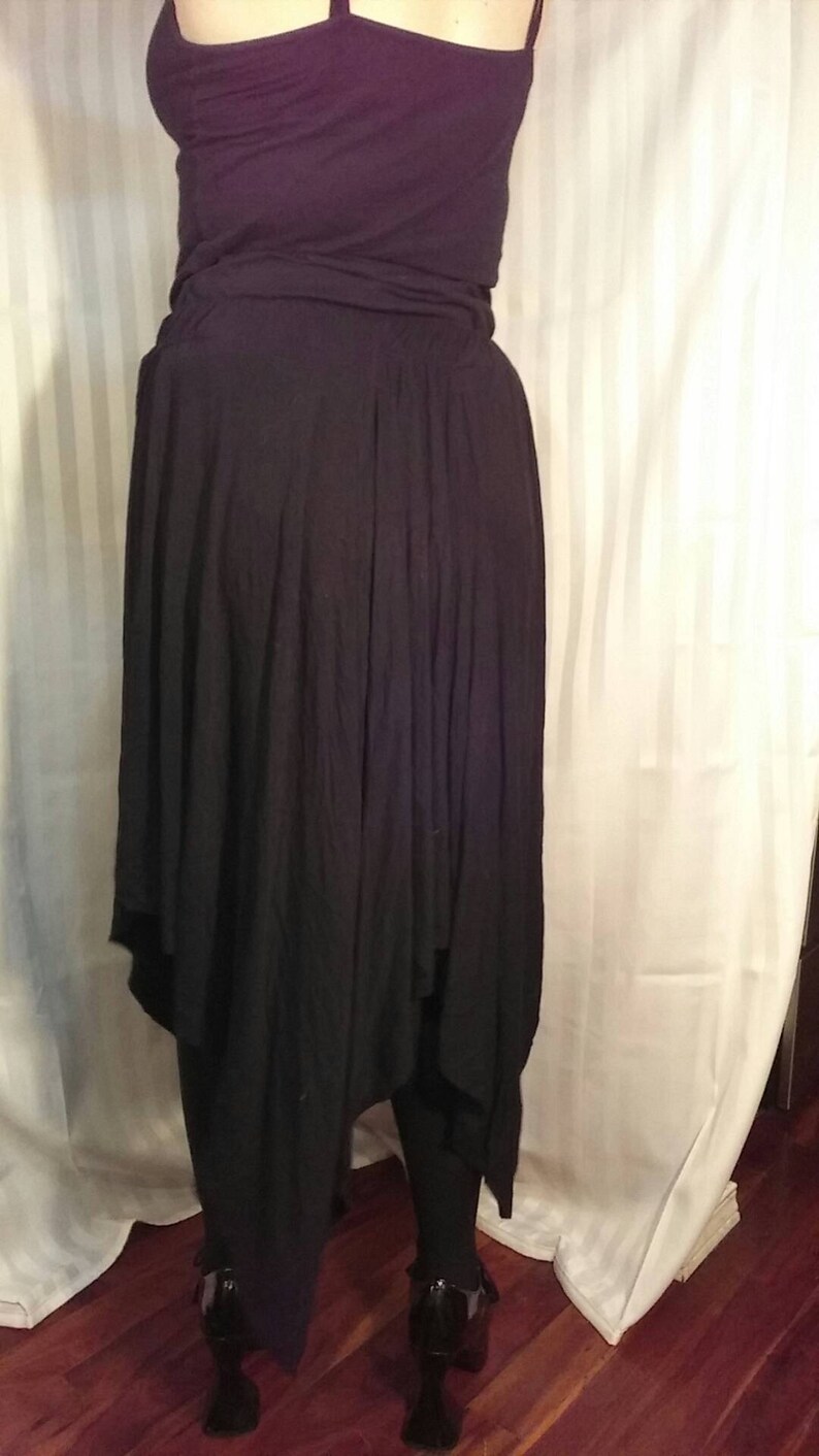 Black Knit Cotton Full Skirt Size medium to large 28 to 40 inch wide