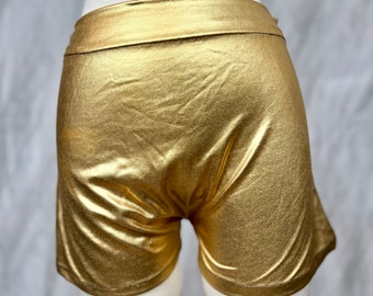 Gold Stretch Hot Pants Shorts