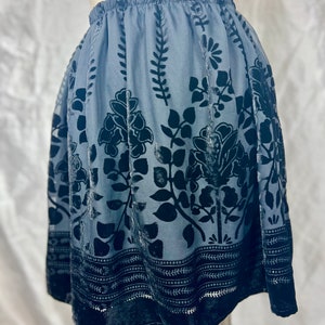 Black Velvet Burn Out Skirt Size Small image 1