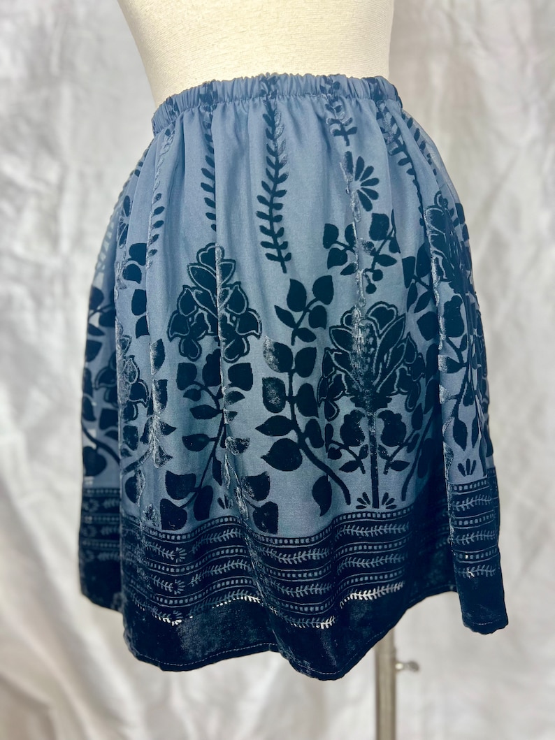 Black Velvet Burn Out Skirt Size Small image 1