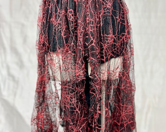 Red Lace Spider Web Bustle Skirt Size Small