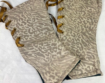 Gold Tan Leopard Print Spats