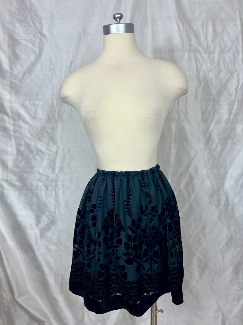 Black Velvet Burn Out Skirt Size Small image 3