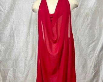 Red Chiffon Slit Dress Size Small