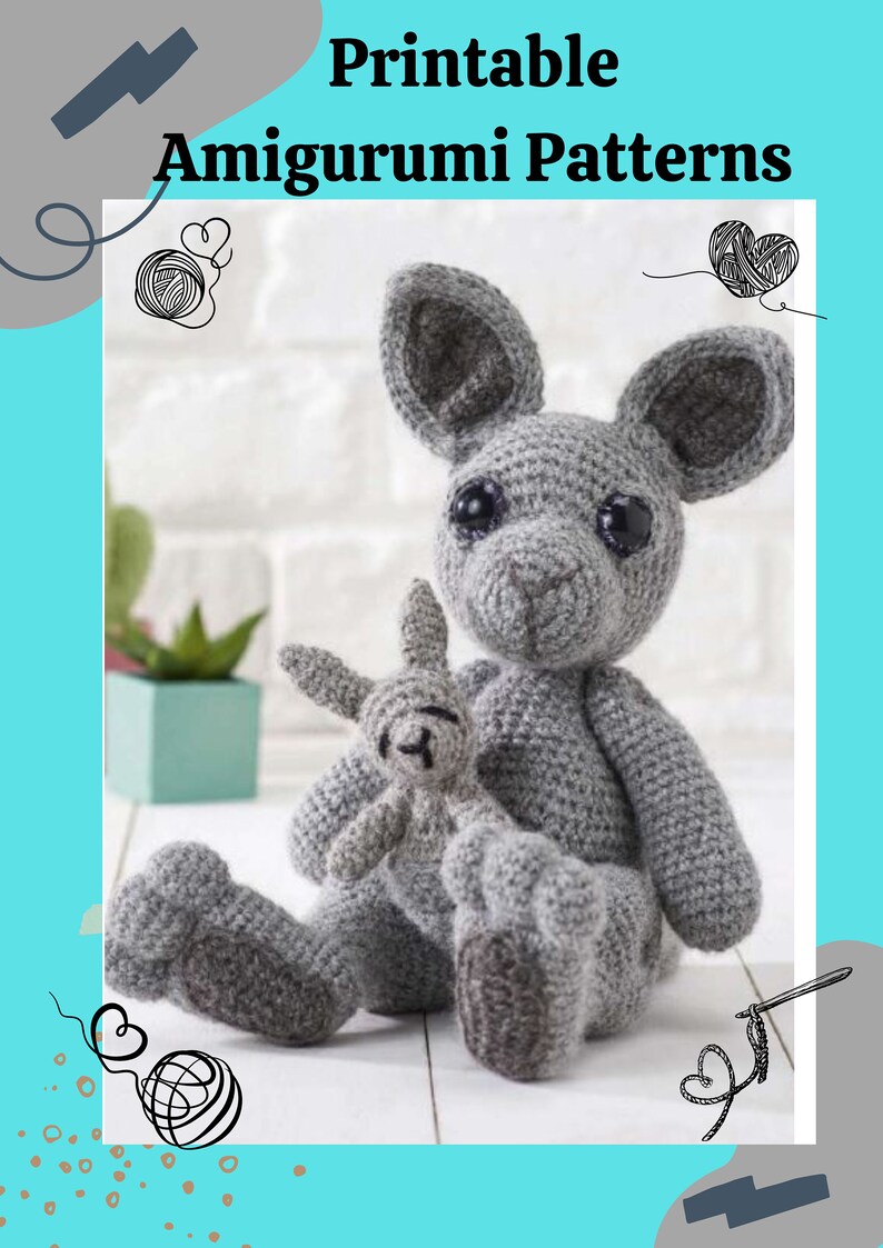 MARUSSIA Hoooked Amigurumi Kangaroo Kayleigh - Kit Uncinetto Con Cotone Riciclato, 20cm - 5