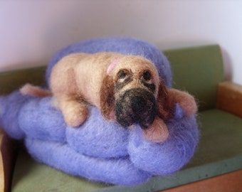 SALE Loretta the Great Dane and her Purple Couch