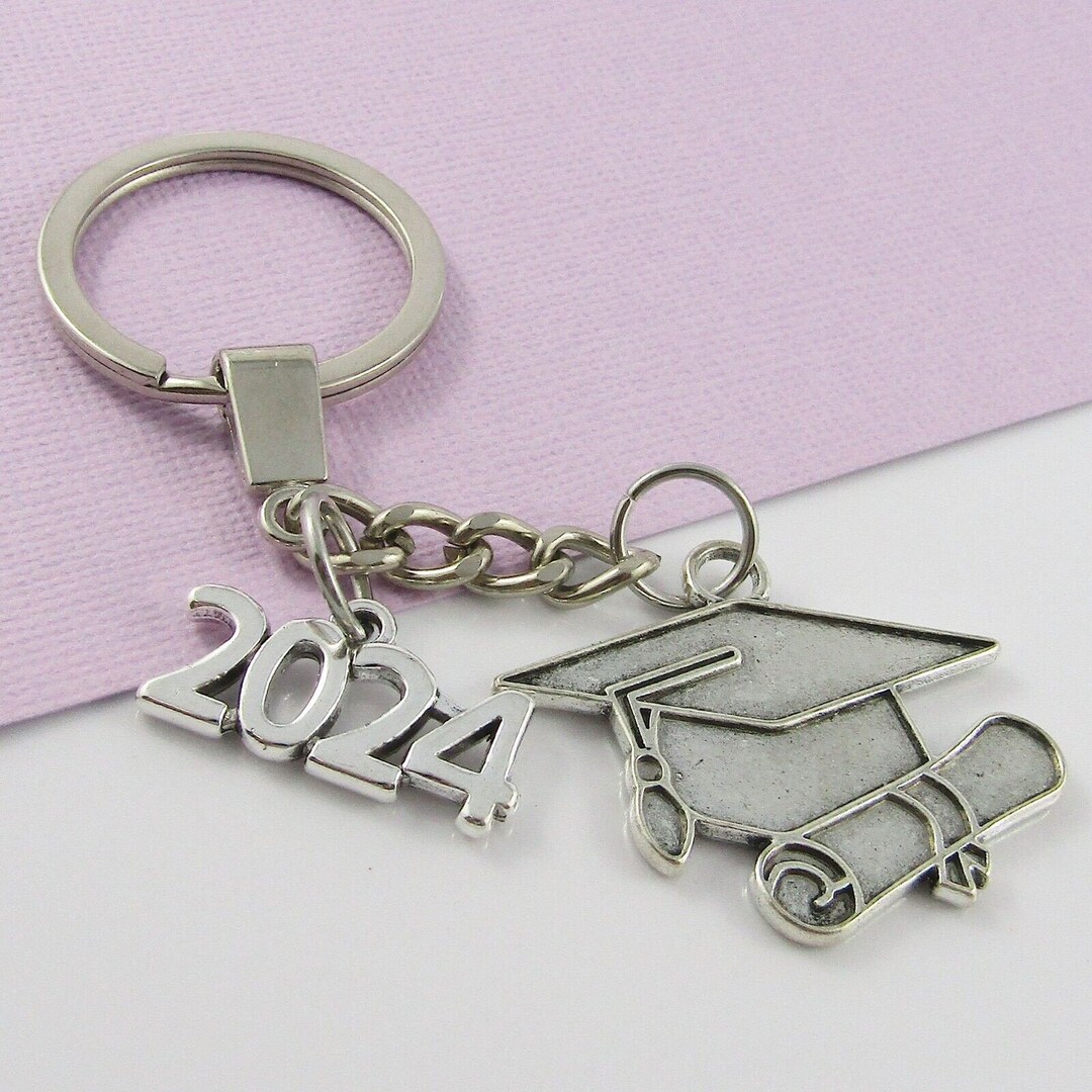 Class of 2024 Graduation Cap & Scroll Charm Keychain Bag Tag 95mm ...