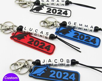 Personalised Class of 2024 Graduation Cap & Scroll Charm Keychain ...