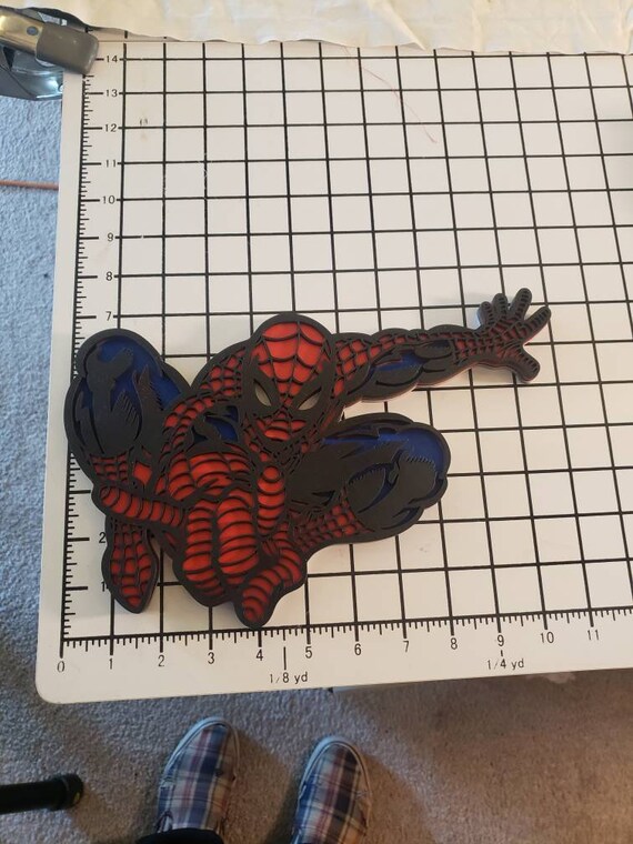 3-D Layered Spiderman Action Wooden Wall Art - Etsy