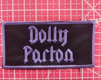 Dolly Parton Metal Logo Purple Embroidered Patch