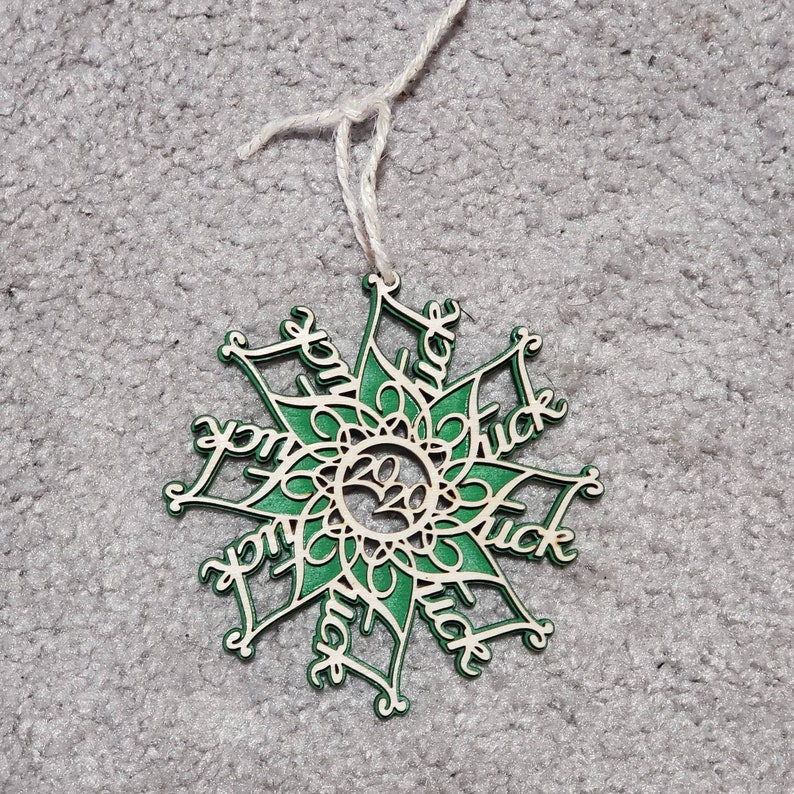 2020 Fuck Flake Wooden Xmas Ornament