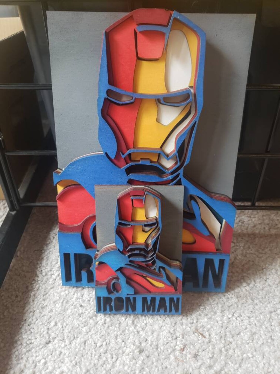 3D Layered Iron Man Wooden Wall Art Etsy