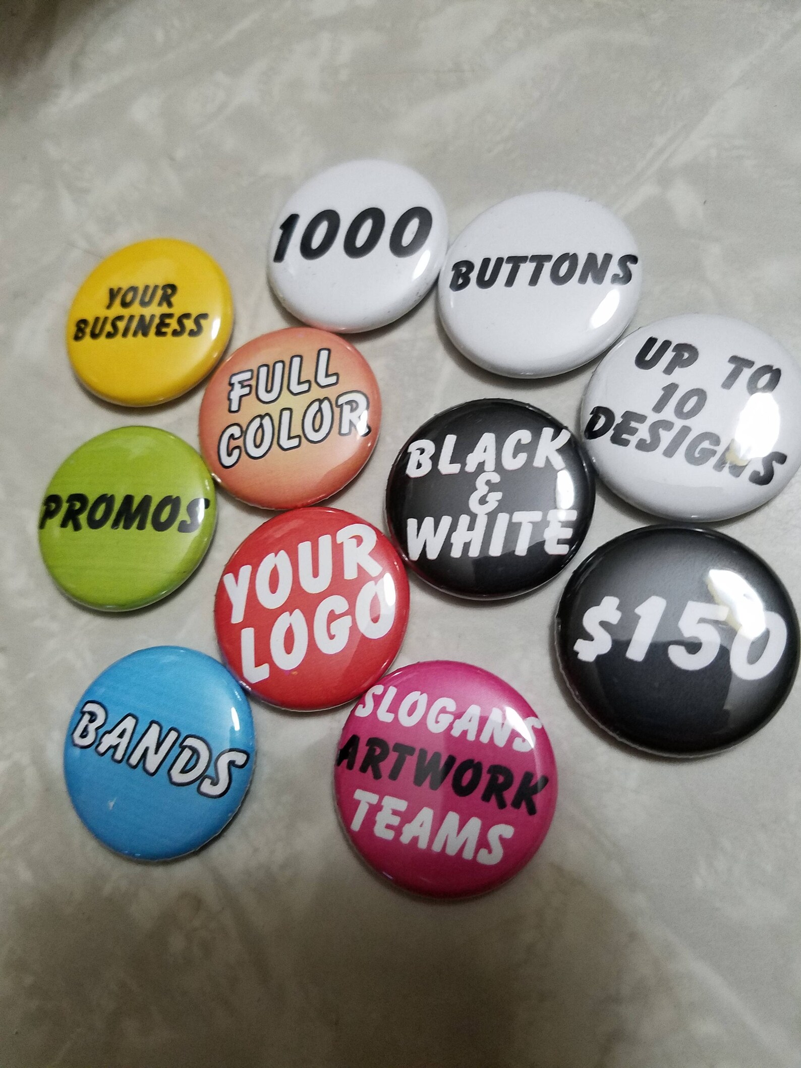 100 buttons. 100 buttons