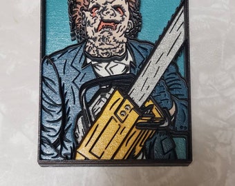 3-D Layered Leatherface Wooden Wall Art