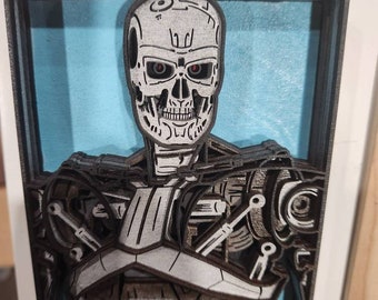 3-D Layered T800 Terminator Wooden Wall Art