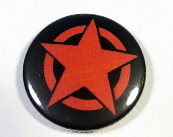 Red Star 1 Inch Button