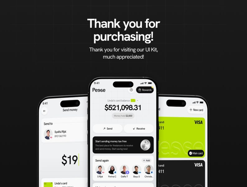 Fintech Mobile App UI Kit – 100+ Screens, Figma Template (digital ...