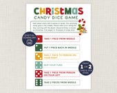 Christmas Candy Dice Game, Printable Classroom Party Game, Kids Christmas Game, 1st Grade, 2nd, Xmas, Youth Group Holiday Activity, Youth