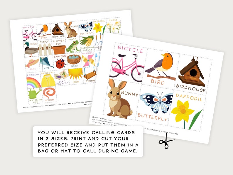 Spring BINGO, Printable Picture Cards, Classroom Game, Fun Group