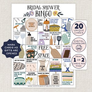 BINGO para despedida de soltera, tarjetas de juego imprimibles, juego para abrir regalos, brunch de bodas, novia, lindo, divertido, único, bingo de regalos para novias, bingo para novias