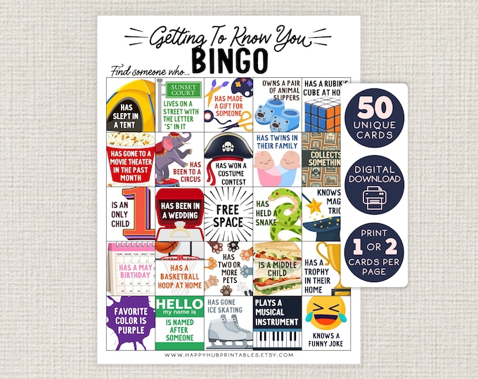 Get to Know You Bingo Printable for Elementary School Aged Kids ...