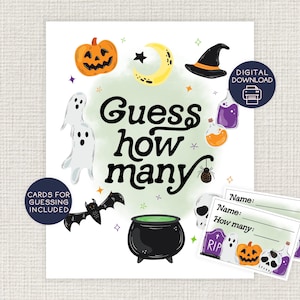 Halloween Guess How viele Spiel, Druckbare Klassenzimmer Party Aktivität, Kindergarten, Bonbonglas, Klasse, 1.Klasse, 2., 3., Schule, Spaß, einfach