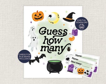 Halloween Guess How Many Game, Printable Classroom Party Activity, Kindergarten, Candy Jar, Class, 1st Grade, 2nd, 3rd, School, Fun, Easy