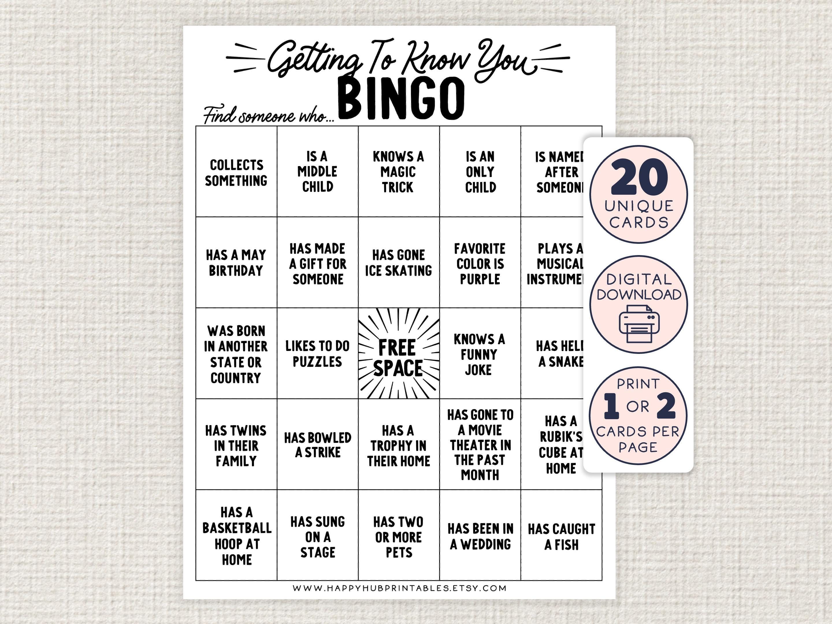 Kids Getting to Know You BINGO, Classroom Ice Breaker Game, Find ...