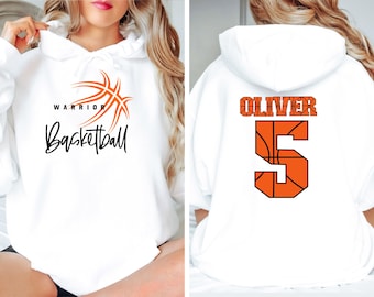 Personalized Basketball Sweatshirt, Team Mascot Sweatshirt With Name, Custom Basketball Pullover, Basketball Sweathirt with Number & Name