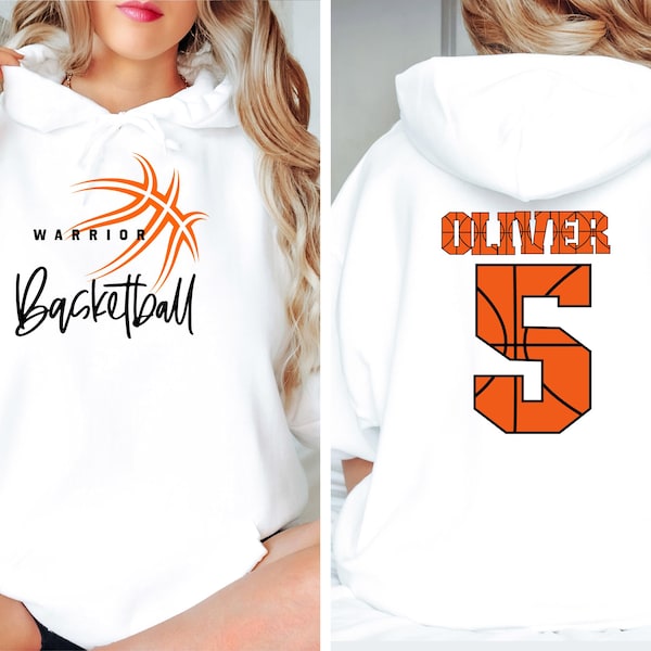 Personalized Basketball Sweatshirt, Team Mascot Sweatshirt With Name, Custom Basketball Pullover, Basketball Sweathirt with Number & Name
