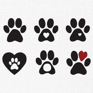 Paw Bundle Embroidery Design Animal Paw Bundle Embroidery Design Cute Paws Embroidery Design Machine Embroidery 6 Sizes Digital Download