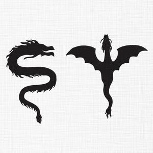 Dragon Silhouette Embroidery Design: 5 Sizes (Digital Download)