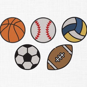 Sports Balls Embroidery Design Bundle: Machine Embroidery (Digital Download)