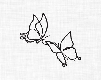 Butterfly Line Art Embroidery Design: Machine Embroidery Bundle (Digital Download)