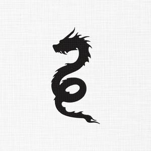 Dragon Silhouette Embroidery Design: 5 Sizes (Digital Download)