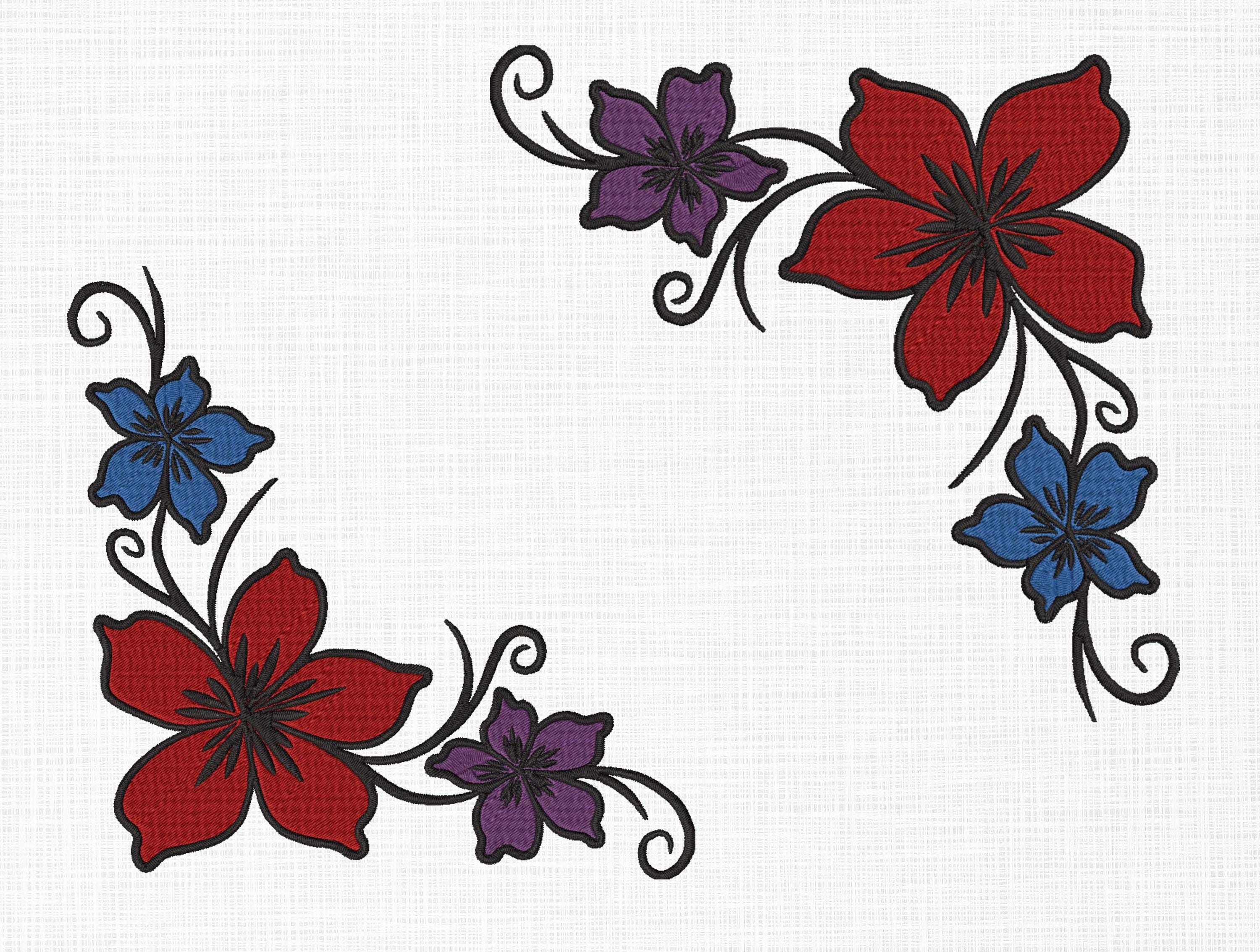 Floral Border Line Embroidery Design Border Embroidery Design Floral ...