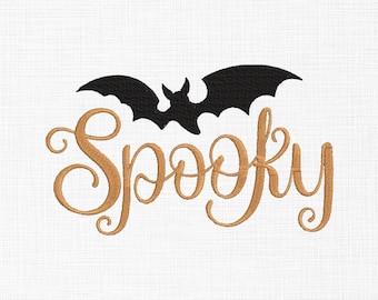 Diseño de bordado de murciélagos espeluznantes: bordado a máquina de Halloween (5 tamaños) (descarga digital)
