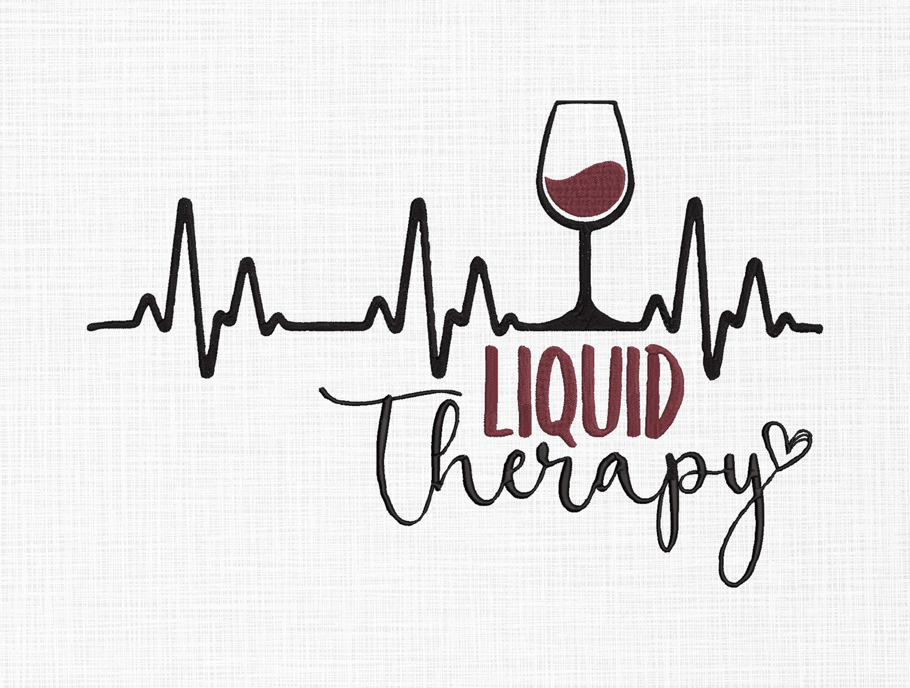 Wine Heartbeat Embroidery Design: Liquid Therapy, Wine Glass (digital  Download) - Etsy