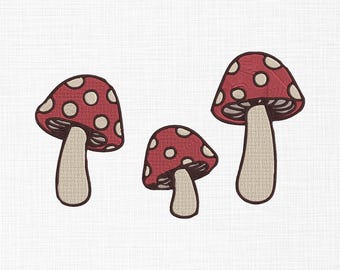 Pilz Stickdatei: Pilz-Stickdatei: Waldpilz 3er Set (Digitaler Download)