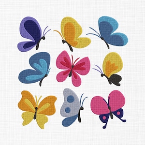 Butterfly Bundle Embroidery Design Simple Butterfly Embroidery Butterfly Embroidery Design Machine Embroidery 5 Sizes Digital Download