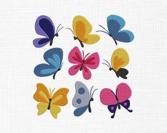 Butterfly Embroidery Design Bundle: Simple Machine Embroidery (Digital Download)