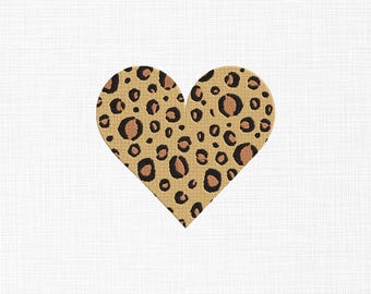 Leopard Heart Embroidery Design, 5 Sizes (Digital Download)