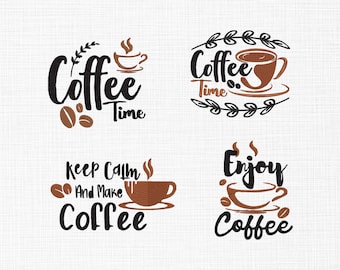 Coffee Quotes Embroidery Design: Caffeine Lover Gift (Digital Download)