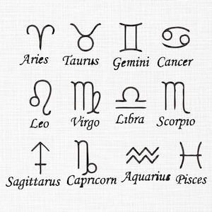 Zodiac Sign Bundle Embroidery Design Birth Sign Embroidery Design Astrology Embroidery Design Machine Embroidery 6 Sizes Digital Download