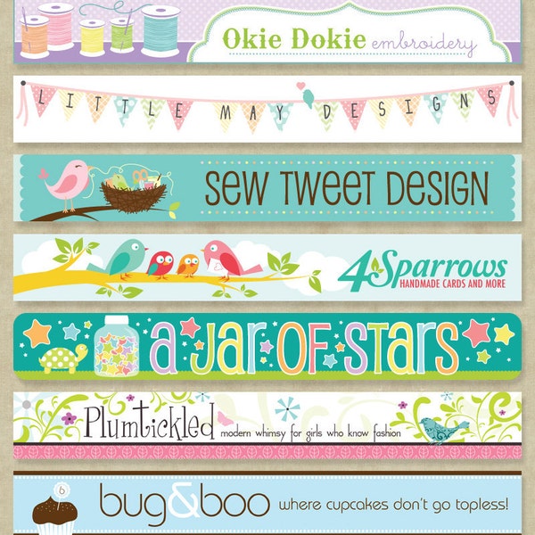 Graphic Design. CUSTOM ETSY BANNER Plus Free Matching Avatar