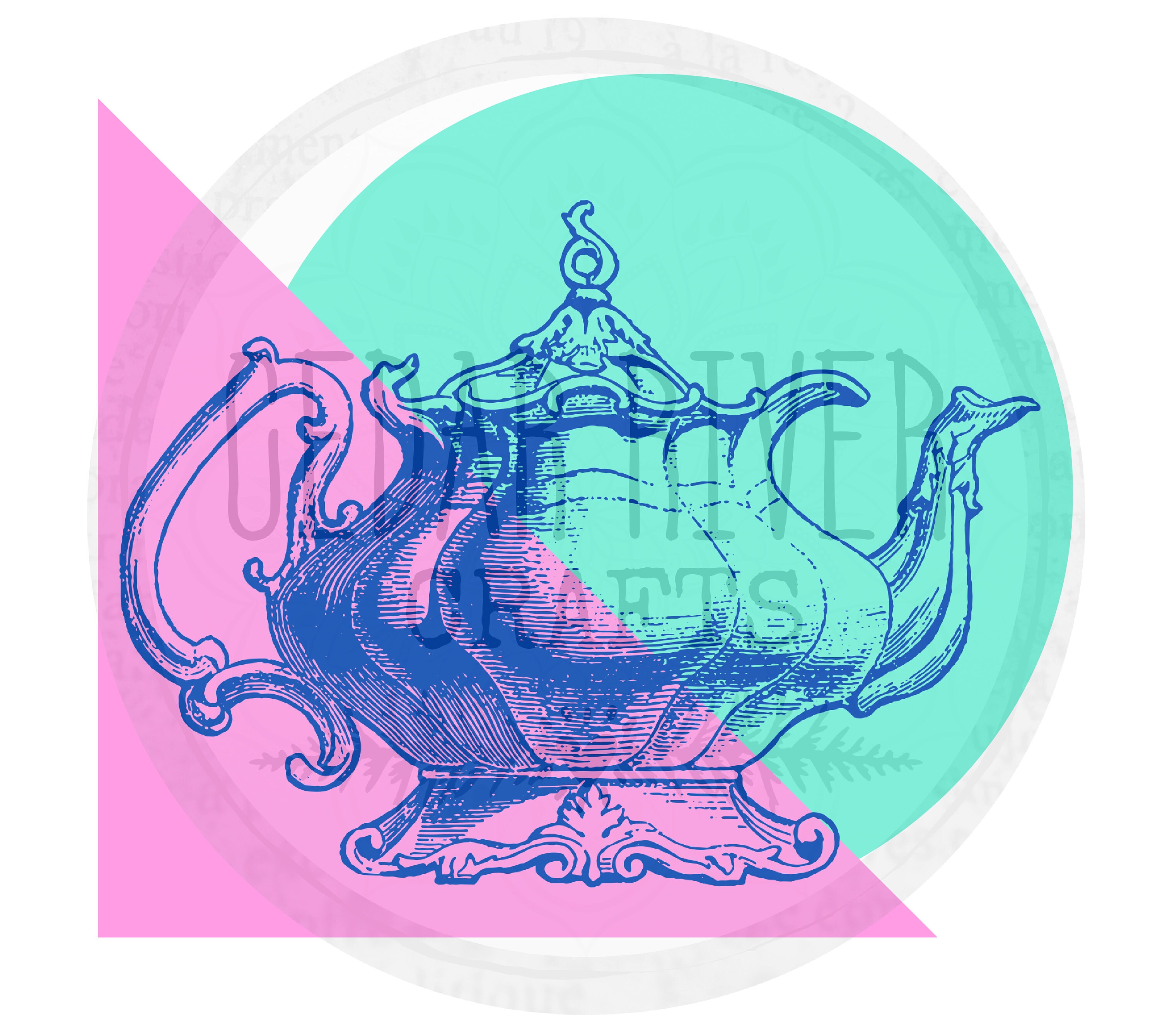 Retro Teapot Abstract Art - Instant Download Digital Print - Etsy