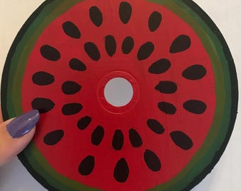 Met de hand beschilderde watermeloen-cd