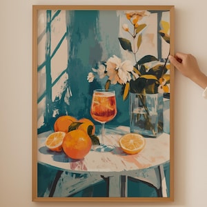 Aperol Spritz Poster- Cocktailrezept Kunst, Aperol Spritz Poster, Alkohol Drucke, Cocktail Wandkunst, Retro Signature Poster, Cocktailkarte